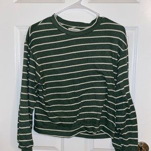 green and white striped sweater
